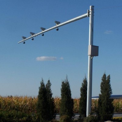 Telescopic cctv Camera Mast Pole Galvanized Steel Monitor Poles